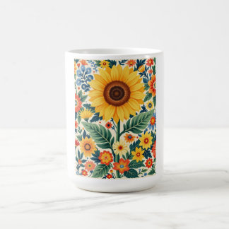 Solros blomkruka kaffemugg