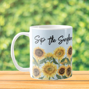 Solros Blomma Blommig Personlig Citat Kaffemugg