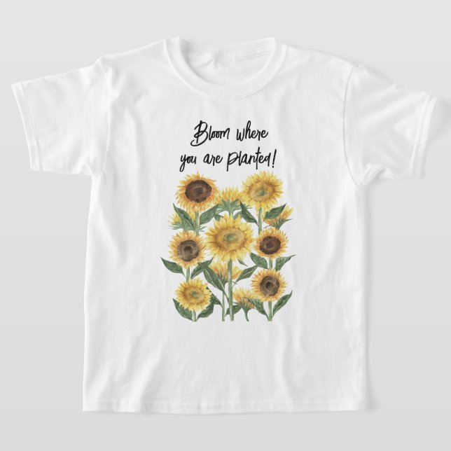 Solros Blomma Blommig Personlig Citat T Shirt (Laydown)