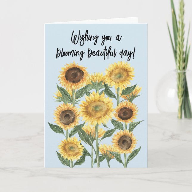 Solros Blomma Blommig Redigerbar Citat Kort (Framsida)