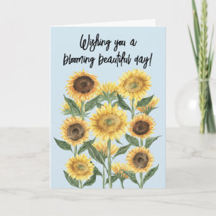 Solros Blomma Blommig Redigerbar Citat Kort