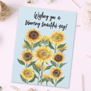 Solros Blomma Blommig Redigerbar Citat Vykort