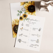 Solros Blommigt Bröllop Itinerary med ikoner