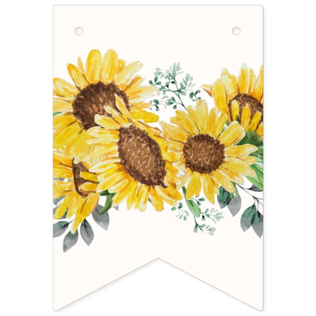 Solros, blommigt BUNNING BANNER Vimplar (Sextonde flaggan)