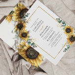 Solros Blommigt Eucalyptus Geometric Bröllop Inbjudningar<br><div class="desc">Inbjudan till Blommigt av solros Eucalyptus Geometric Wedding. Skapa ett modernt inbjudningskort för Solros-Blommigten med den här söta mallen med vacker rustik blommigt bouquet, geometrisk guld-effekt ram, med modern enkel typografi. TIP: Matchande bröllop-svit som OSA, bröllopsprogram, banderoller, tapetik, presentkort, skyltar och andra bröllop-kök och märkre-godis finns i samlingen nedan med...</div>