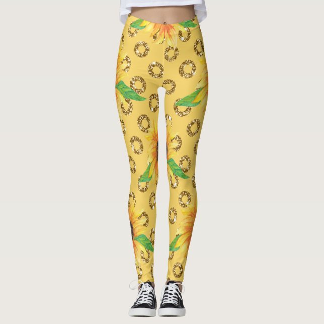 Solros Blommigt Express Leggings (Framsida)