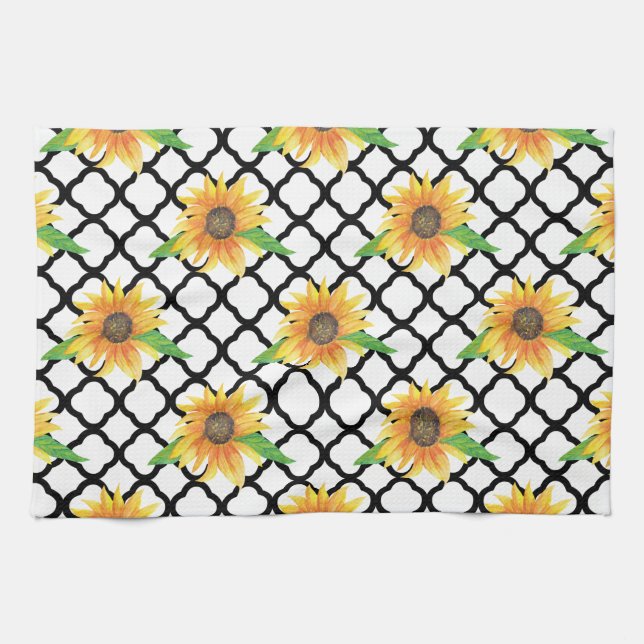 Solros Blommigt Kökshandduk (Horisontell)