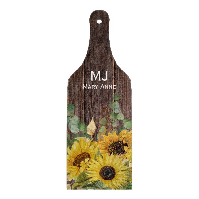 Solros blommigt land köks-DIY monogram namn (Framsidan)