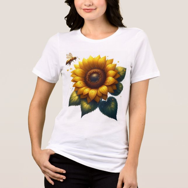 Solros Blommigt, sommar T Shirt (Framsida)