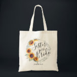 Solros Bloom | Bridens syster Tygkasse<br><div class="desc">Solrosblommans blomma Syster på Bride tote bags för den speciella kvinnan vid din sida på din speciella dag.</div>