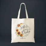 Solros Bloom | Bridens syster Tygkasse<br><div class="desc">Solrosblommans blomma Syster på Bride tote bags för den speciella kvinnan vid din sida på din speciella dag.</div>