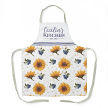 Solros & Blueberry Personlig Kitchen Apron