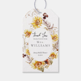 Solros Boho Vildblomma Modern Bröllopsfest Presentetikett