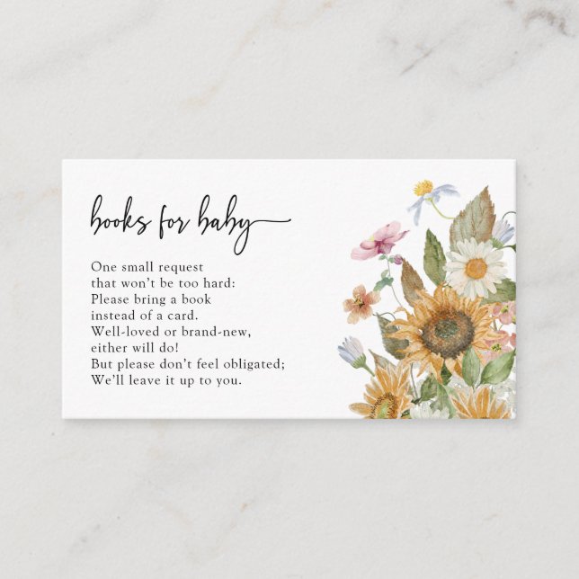 Solros Bokar för Baby Tilläggskort (Framsida)