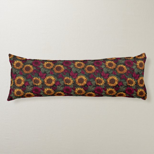 Solros Botanisk Golvdekoration Retro Sofa Kroppskudde (Framsidan)