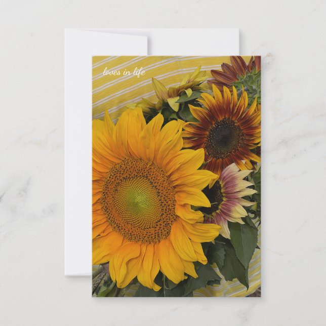 Solros Bouquet Anteckningskort (Framsida)