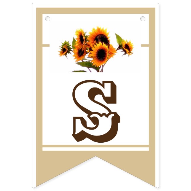 Solros Bouquet Bröllop Collection Bunting Flaggor (Sjätte flaggan)