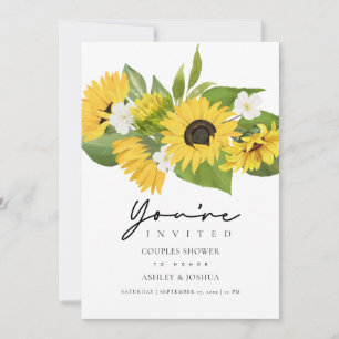 Solros Bouquet Bröllop Par Shower Inbjudningar
