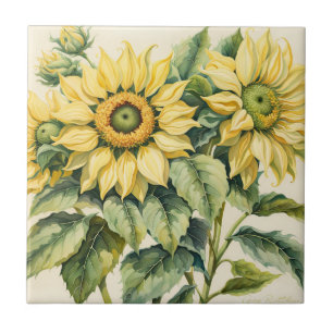 Solros Bouquet Kakelplatta