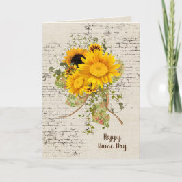 Solros Bouquet på Brick Namn Day Kort