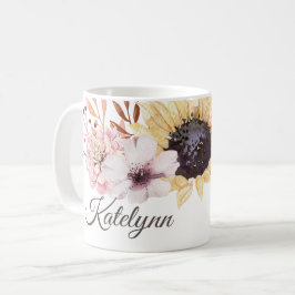 Solros Bouquet Personlig Coffee Mugg