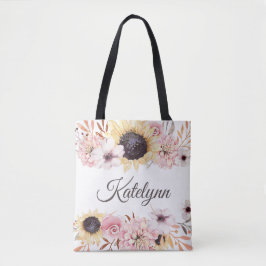 Solros Bouquet Personlig Tote Bag Tygkasse