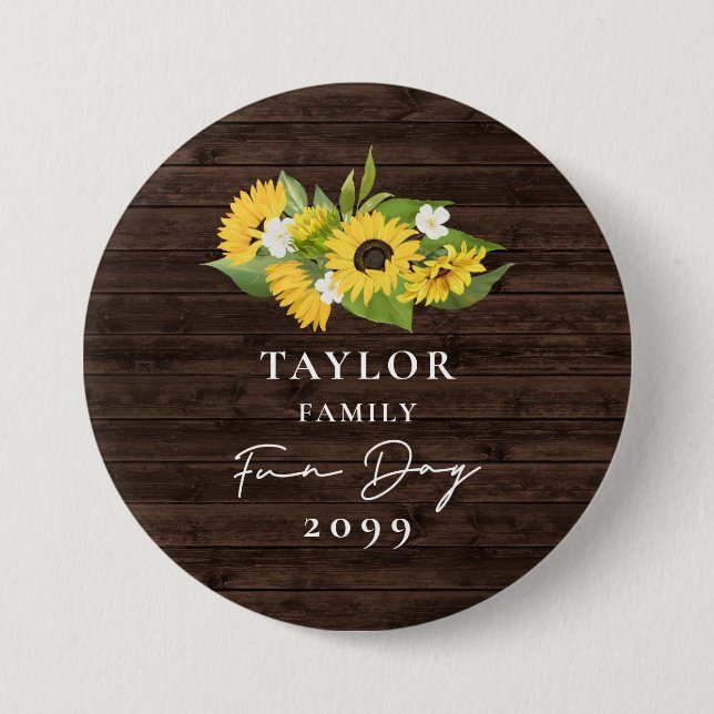 Solros Bouquet Rustic Wood Family Reunion Knapp (Framsida)