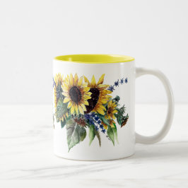 Solros Bouquet Två-Tonad Mugg