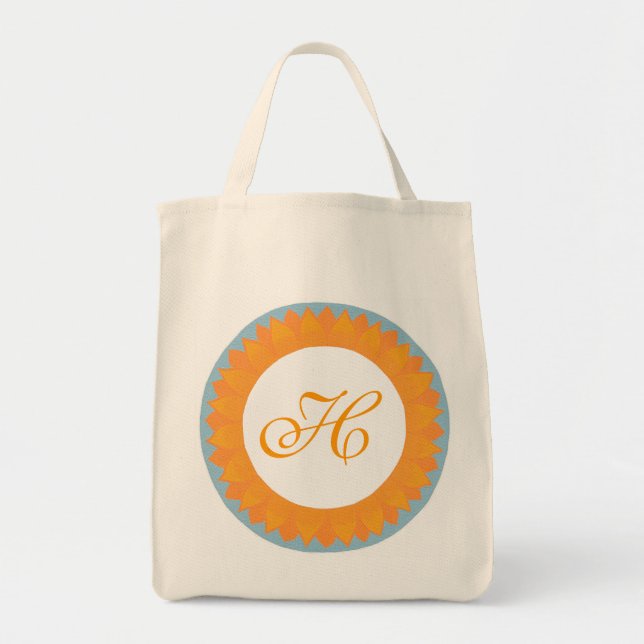 Solros, Bridesmaid monogram tote bags, H Tygkasse (Framsidan)