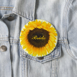 Solros Bröllop Badge Button for Bröllopsfest Knapp