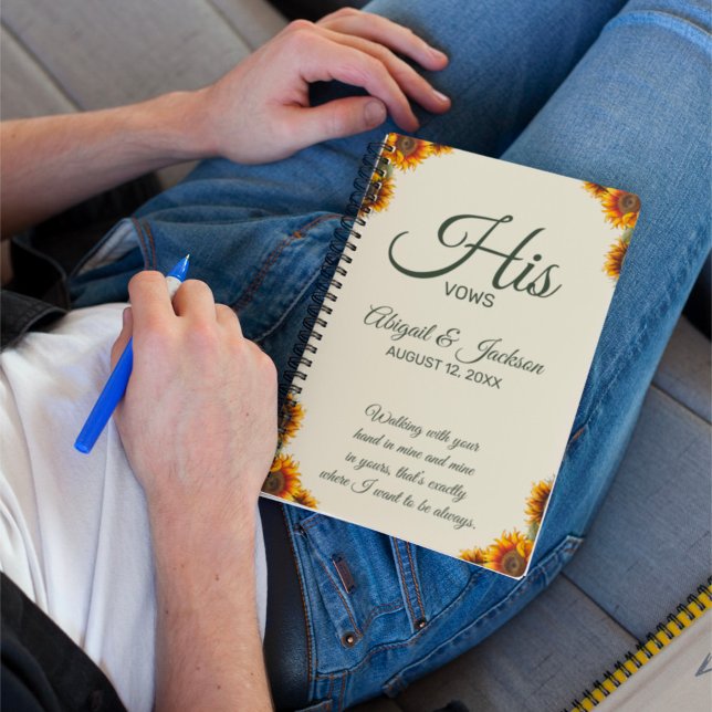 Solros Bröllop Hans Vows Anpassade Notebook Anteckningsbok (Skapare uppladdad)