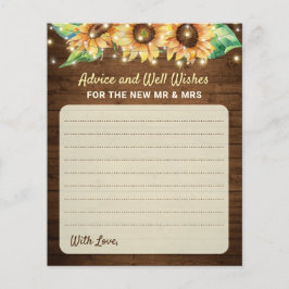 Solros Bröllop New Newlyweds Advice Card