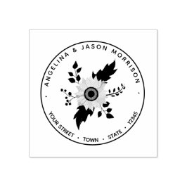 Solros Bröllop Returadress Stämpel