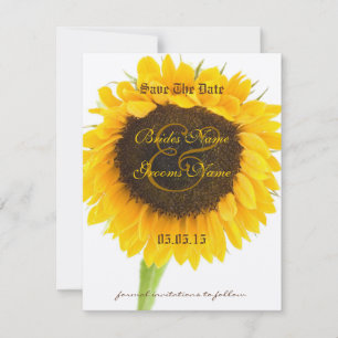 Solros Bröllop Save the Dates Spara Datumet