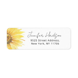 Solros bröllopsdusch Returadress Etikett