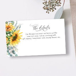 Solros Bröllopsdusch Tilläggskort