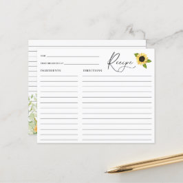 Solros bröllopsfest receptkort