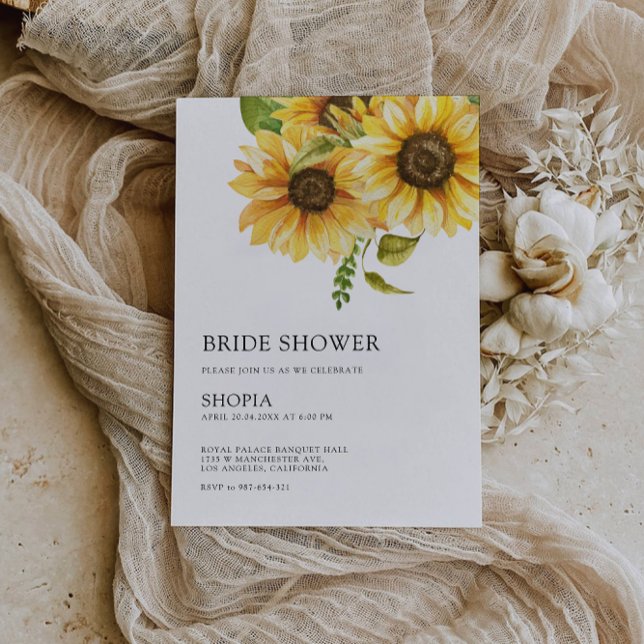 Solros bröllopsfestinladan inbjudningar (Sunflower Bridal Shower Invitation)