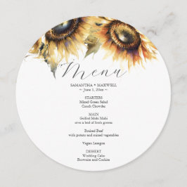 Solros Bröllopsmeny Kort