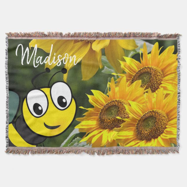 Solros Bumblebee Throw Blanket Filt (Framsidan)