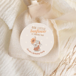 Solros Bunny Rabbit Birthday Runt Klistermärke