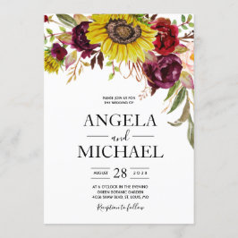 Solros Burgundi peonin Ro Inbjudningar