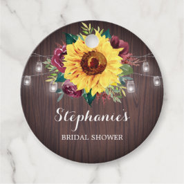 Solros Burgundy Burk Wood Möhippa Gåvor Etiketter