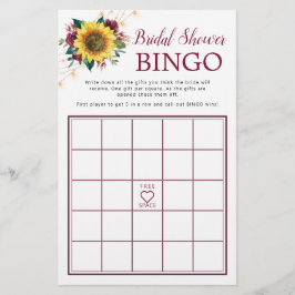 Solros Burgundy Ljus Möhippa Bingo Game