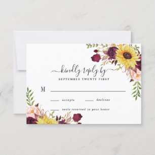 Solros Burgundy Red Peony Ro Bröllop OSA Kort