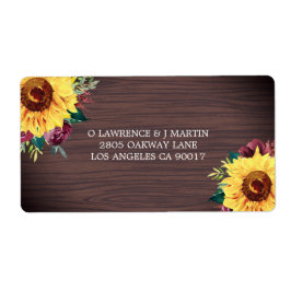 Solros Burgundy Ro Wood Bröllop Fraktsedel