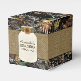 Solros Burlap Hunting Camo Wedding Favor Boxes Presentaskar