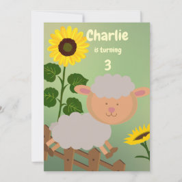 Solros Charlie Birthday Inbjudningar