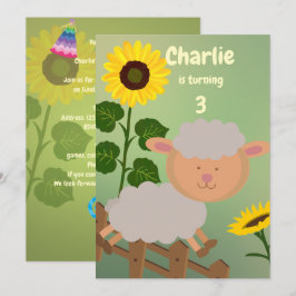 Solros Charlie Birthday Inbjudningar