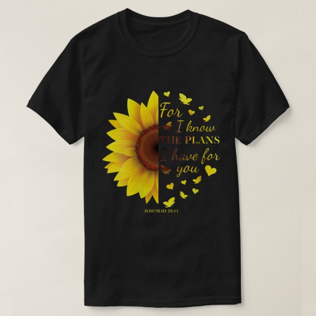 Solros Christian Bible Verses Ord Jeremiah T Shirt (Design framsida)